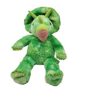 Build a Bear Triceratops Dinosaur Plush Green 19" Dino Cuddly Stuffed Animal